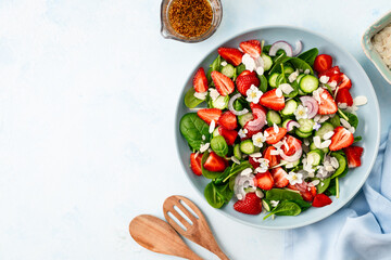 Strawberry Spinach Salad. top view