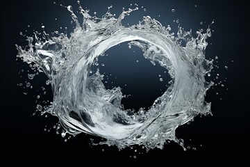 White water splash and drops isolated on a transparent background
