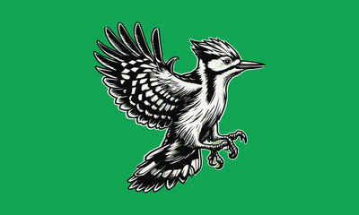 Woodpecker logo design, woodpecker logo, woodpecker design, woodpecker flying, 
