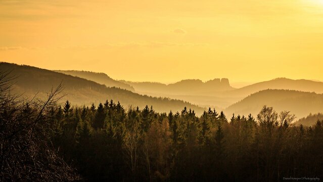 sunrise in the mountains forest_trees_landscape © Sache
