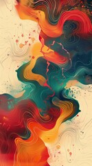 Minimalist abstract brush stroke painting seamless pattern illustration