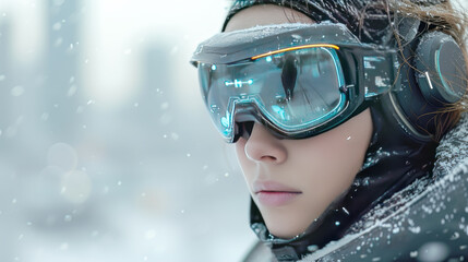 Winter Sports Enthusiast in Snow Goggles