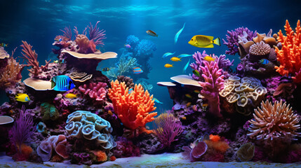 Fototapeta na wymiar Vibrant Vista An Underwater Coral Reef Scenecoral