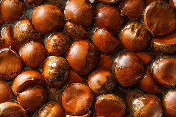Fresh Dandong chestnuts soaked in water