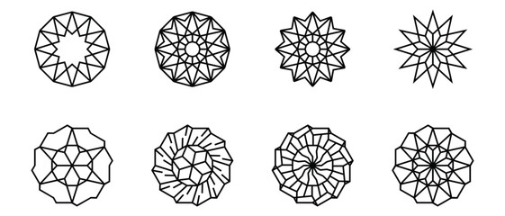 Islamic Stained Glass Pattern Mosaic symbol logo design