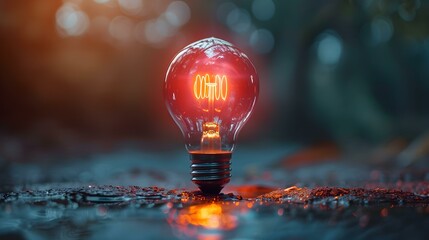 Innovative light bulb symbolizing business brainstorming strategy and successful startup planning. Concept Business Innovation, Brainstorming Strategy, Startup Planning, Light Bulb Symbolism