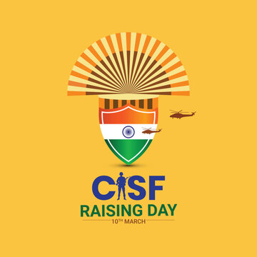CISF Rising Day Creative Template Design Poster Banner Social Media Advertising For All Use, CISF Raising Day, March 10 India, Editable Vector Illustration