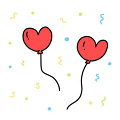 heart with balloons