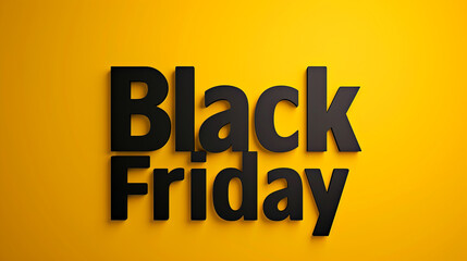 Black Friday written in sleek black letters on a bright yellow background