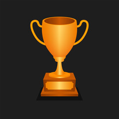 gold cup trophy vector ilustration