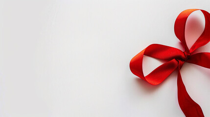 red ribbon and bow on white