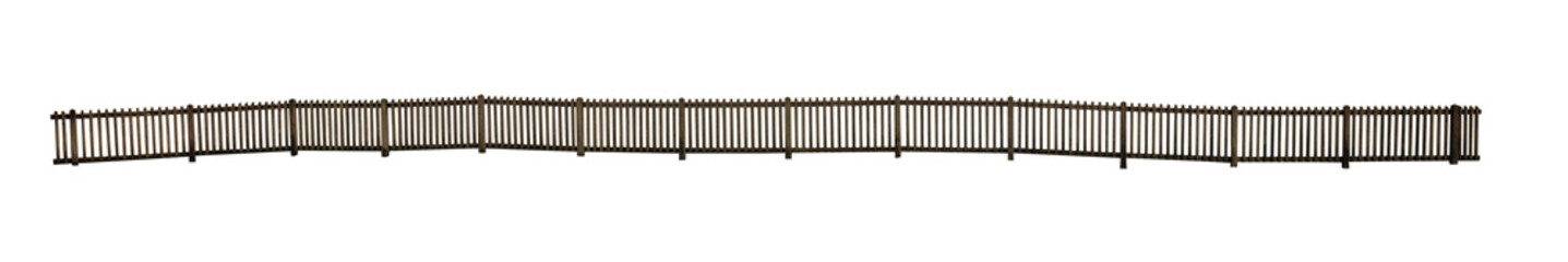 Cutout of an isolated old wooden fence with the transparent png