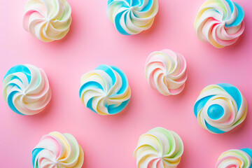Fototapeta na wymiar Close Up of Cupcakes on Pink Background