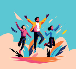 victory of youth vector illustration