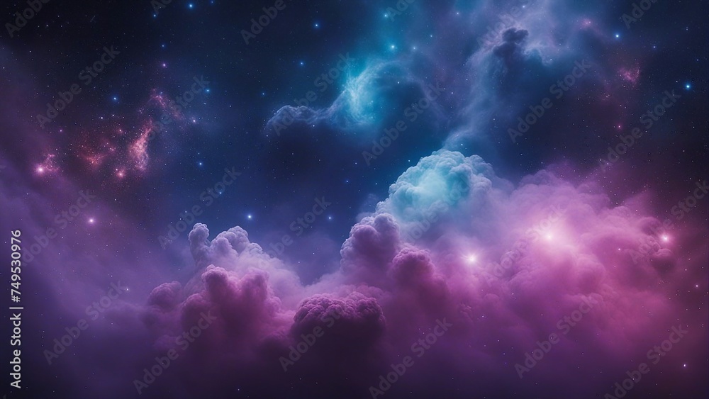 Wall mural galaxy in space _a deep space nebulae with a mix of colors and shapes. the image shows a large cloud