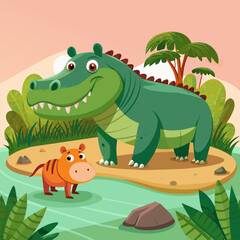 Naklejka premium Minimalist futuristic Robot colorful, computer human body DNA strands, autonomous vehicle, green Check mark, Elephant, Crocodile, bacterias Silhouette Vector Graphics element illustration