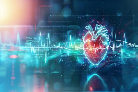 Heart Beats with medical background , service health and medical technology concept.