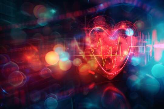 Heart Beats with medical background , service health and medical technology concept.