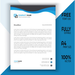 Professional business letterhead template, flyer, brochure design, vector illustration