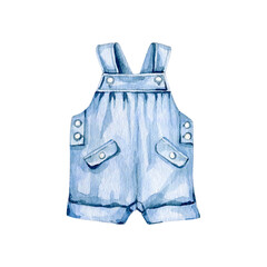 Watercolor baby clothes clipart illustration