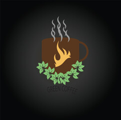 Creative Initial letter  green coffee  logo design with modern business vector template. Creative isolated  green coffee  monogram logo design