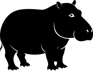Hippopotamus minimalist silhouette illustration vector graphic design element