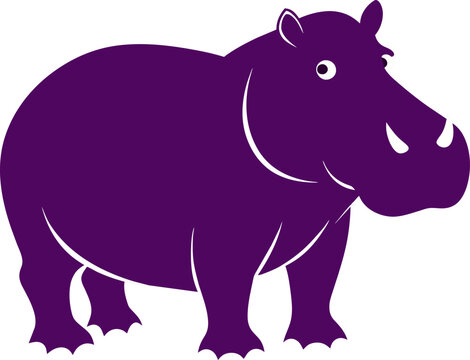 recommend clip art: Hippopotamus minimalist silhouette illustration vector graphic design element