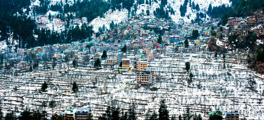 Snowfall in Himachal Pradesh, India