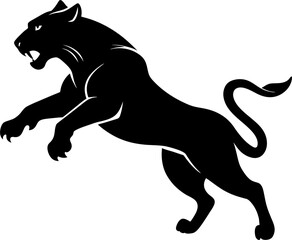 black panther silhouette vector, illustration in transparent background