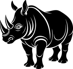 silhouette of a Rhinoceros vector illustration design
