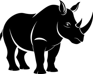 silhouette of a Rhinoceros vector illustration design