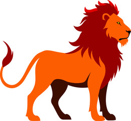 minimalist Lion character animal elegant silhouette vector illustration