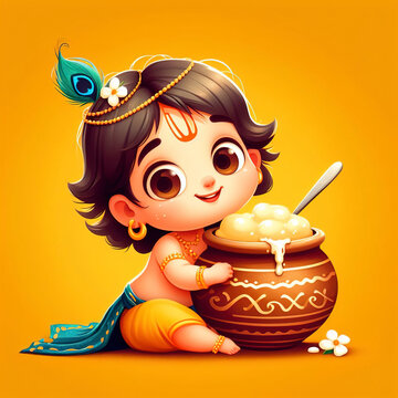 Portrait of Cute Shri Krishna