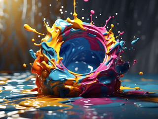 Paint Splash 8k Desktop Wallpaper design.