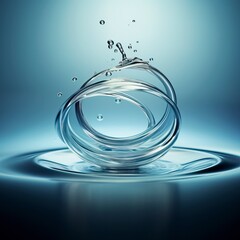 Fototapeta premium Clear Water drop with circular waves. 