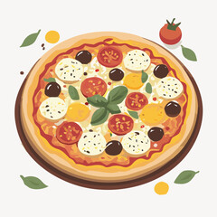 pizza with salami and cheese