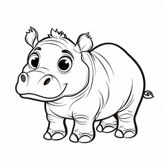 Cartoon Hippo With Big Eyes