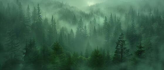 gloomy, picturesque Redwood forest backdrop