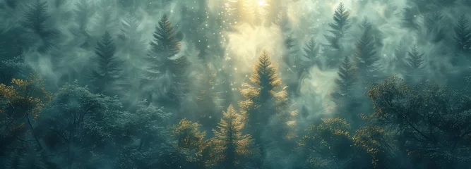 Crédence de cuisine en verre imprimé Route en forêt gloomy, picturesque Redwood forest backdrop