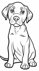 Black and White Drawing of a Dog