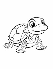 Happy Cartoon Turtle Smiling