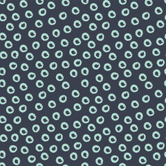 Seamless pattern with Random circle spots. Vector illustration of rounded stains. Abstract simple background.  Cute dark print for paper, textile.