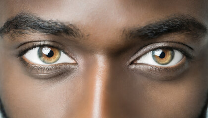 young man eyes with attractive intense gaze extreme close-up
