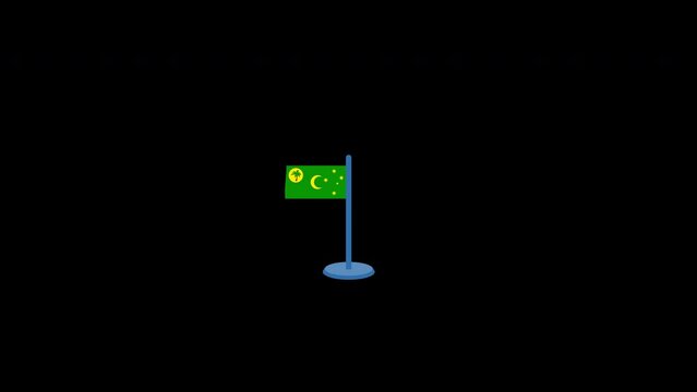 Footage 2D Cocos island flag raised