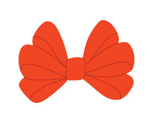 Red bow hand drawn illustration.