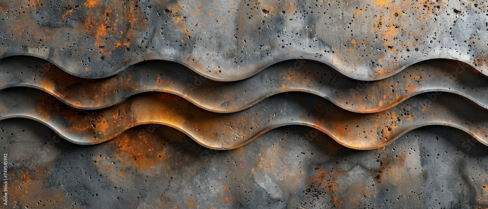 Poster The pattern and background are made of a horizontal concrete and cement texture.
