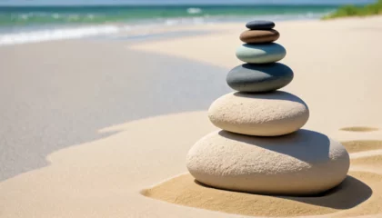 Foto auf Alu-Dibond Steine​ im Sand stones on the beach