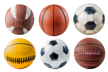 There are a variety of sport equipment and balls available