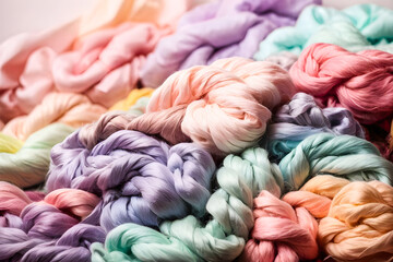 Colorful cotton in a soft pastel color background Generative AI image
wool, yarn, thread, knitting,...