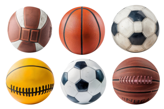 There are a variety of sport equipment and balls available